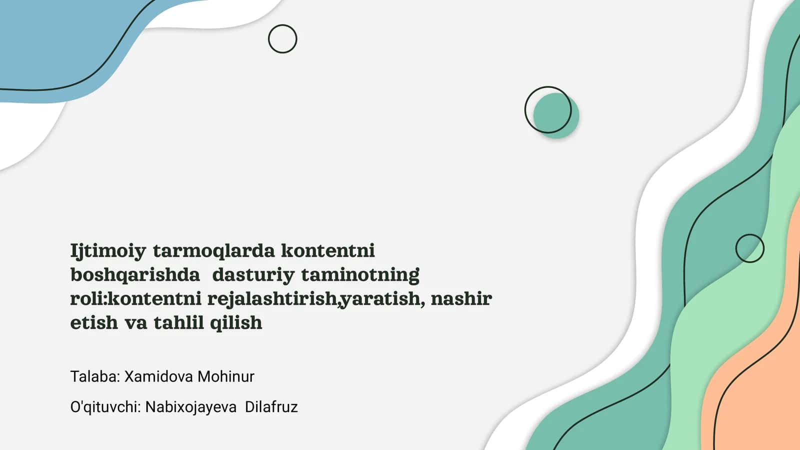 Ijtimoiy tarmoqlarda kontentni boshqarishda dasturiy taminotning roli