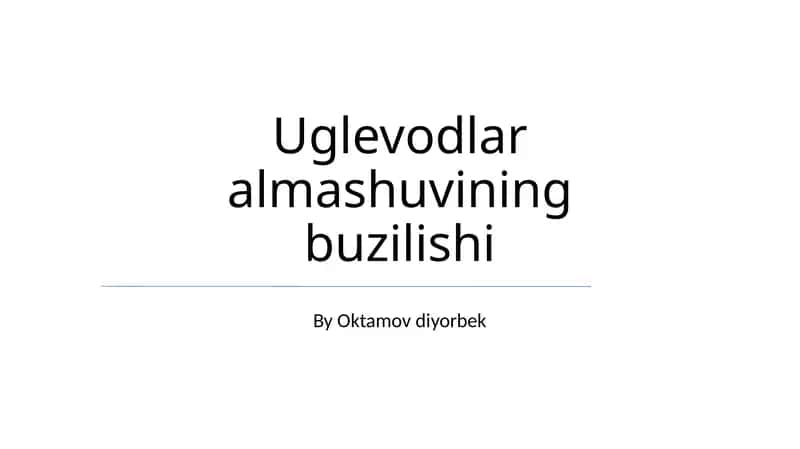 Uglevodlar almashuvining buzilishi