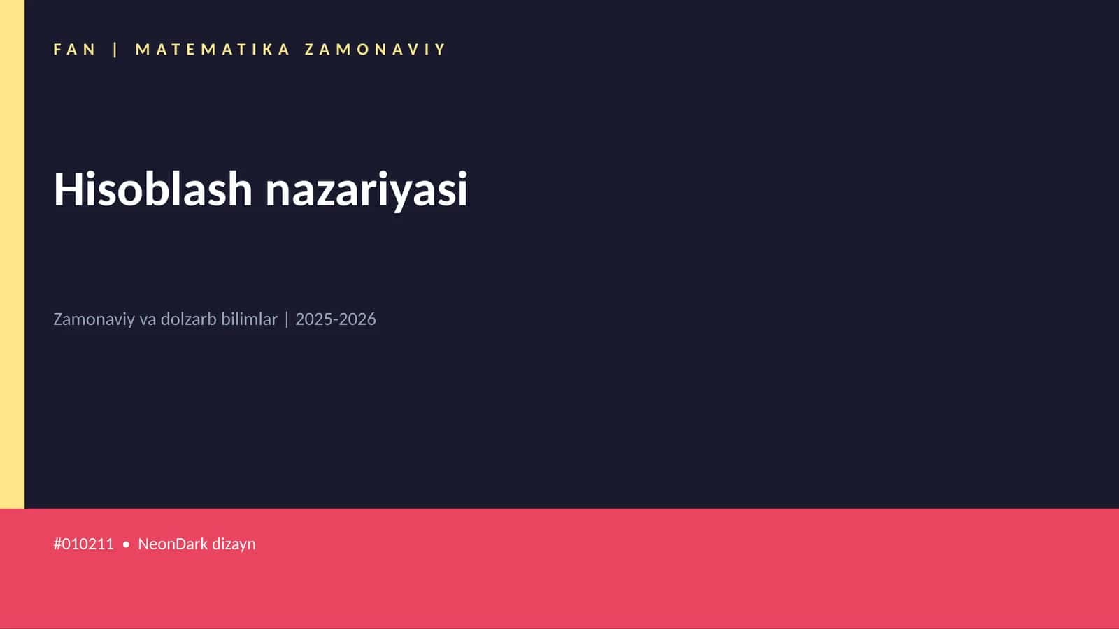 FAN | MATEMATIKA ZAMONAVIY