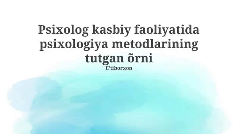 Psixologik usullar