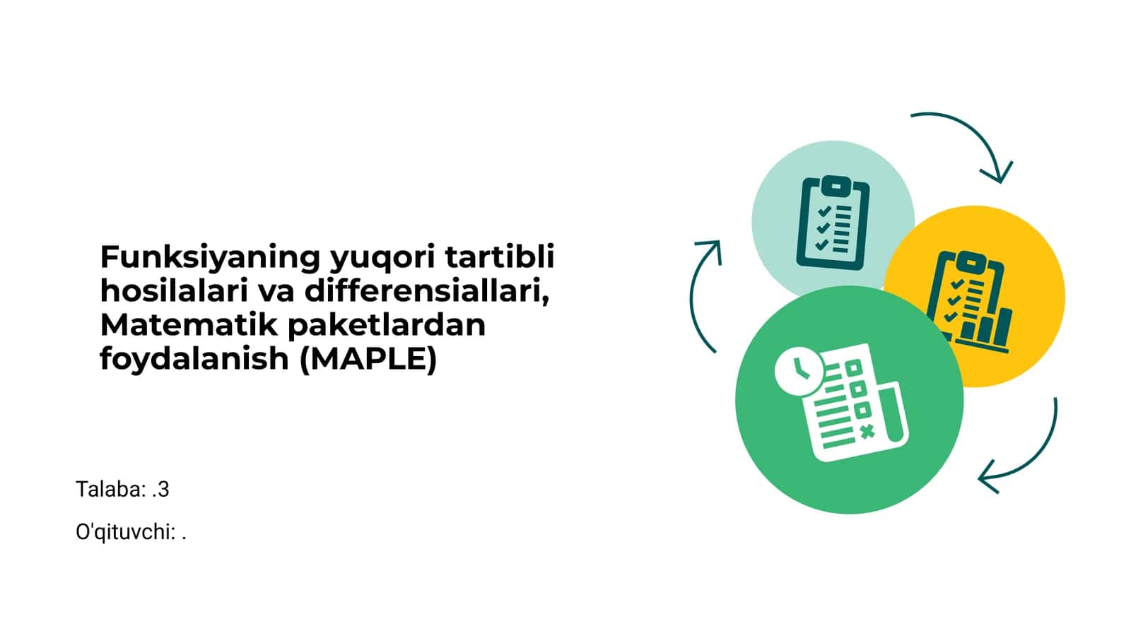 Yuqori Tartibli Hosilalar va Differensiallar