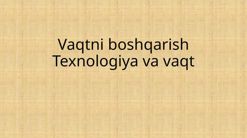 Texnologiya