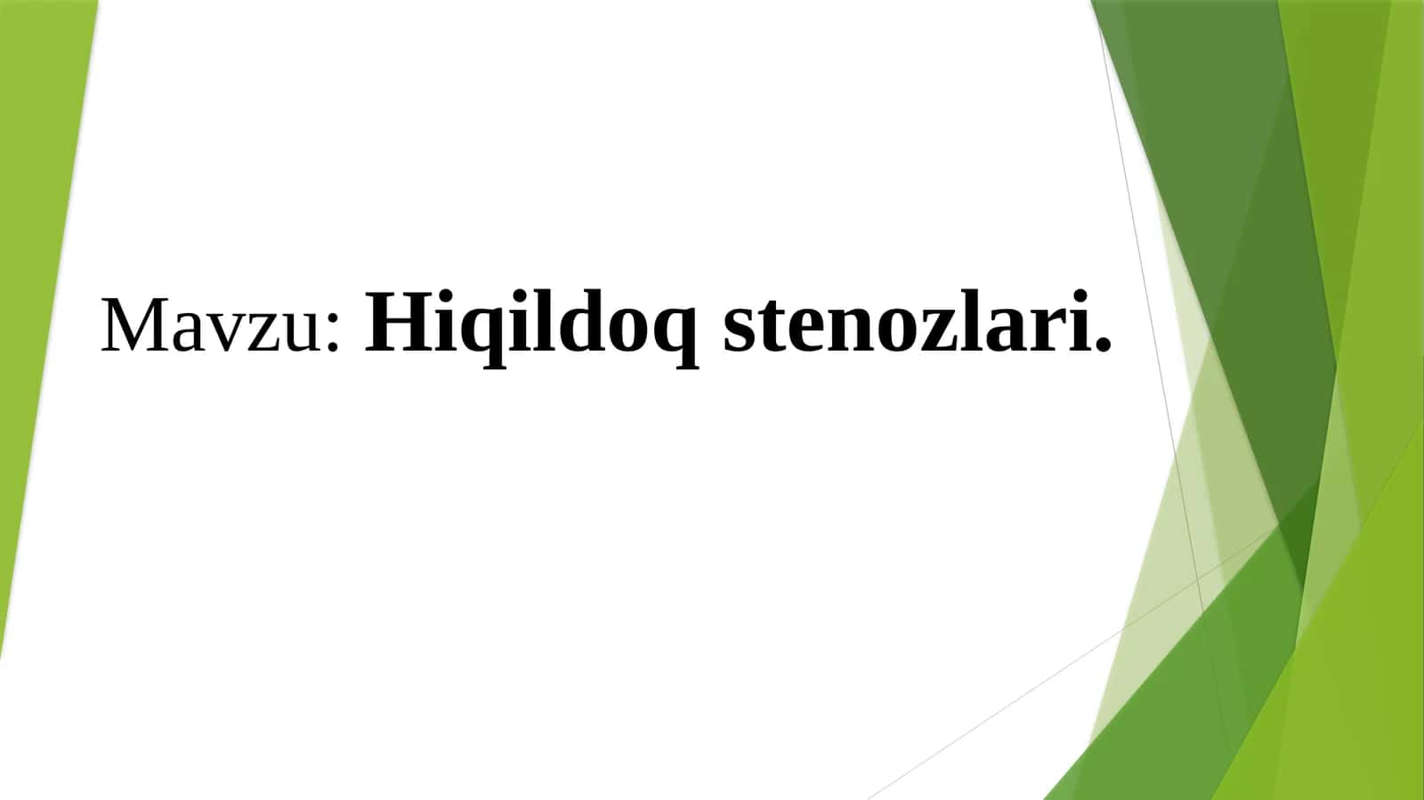 Hiqildoq stenozlari