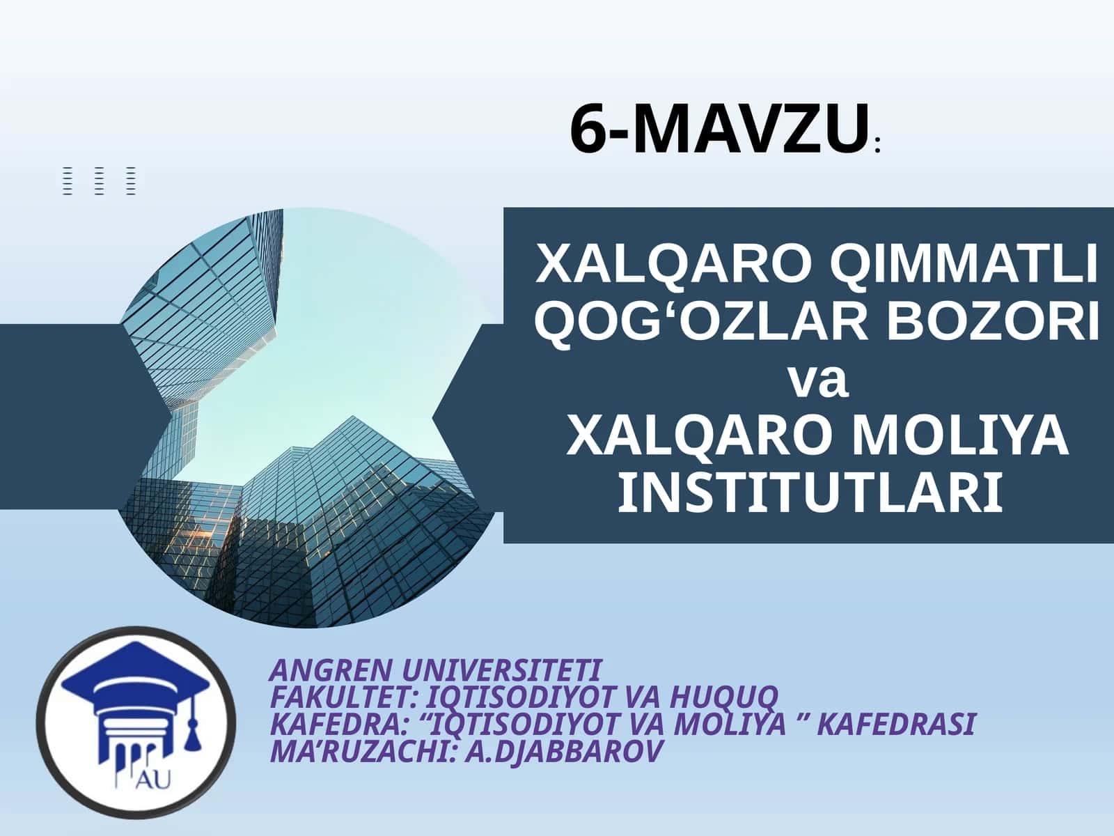 XALQARO QIMMATLI QOG‘OZLAR BOZORI