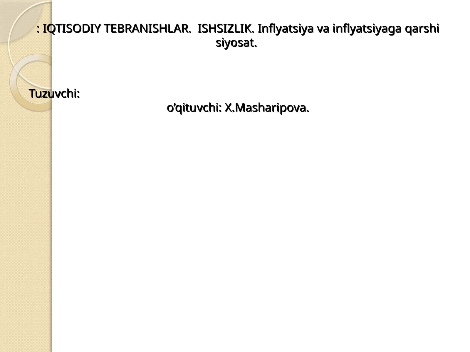 IQTISODIY TEBRANISHLAR