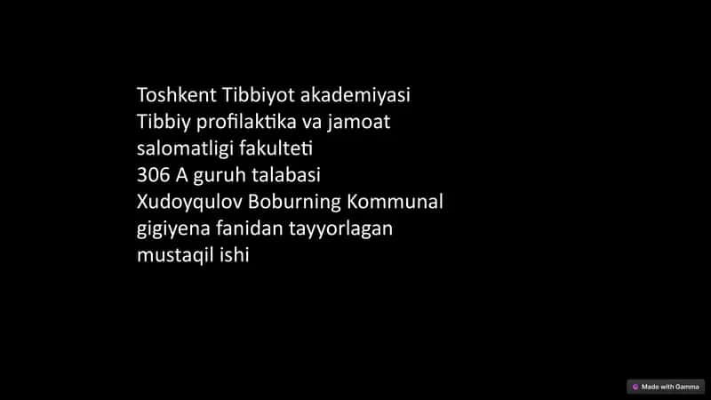 Ichimlik Suvi Sifatining Laboratoriya Tahlili va Gigienik Baholash