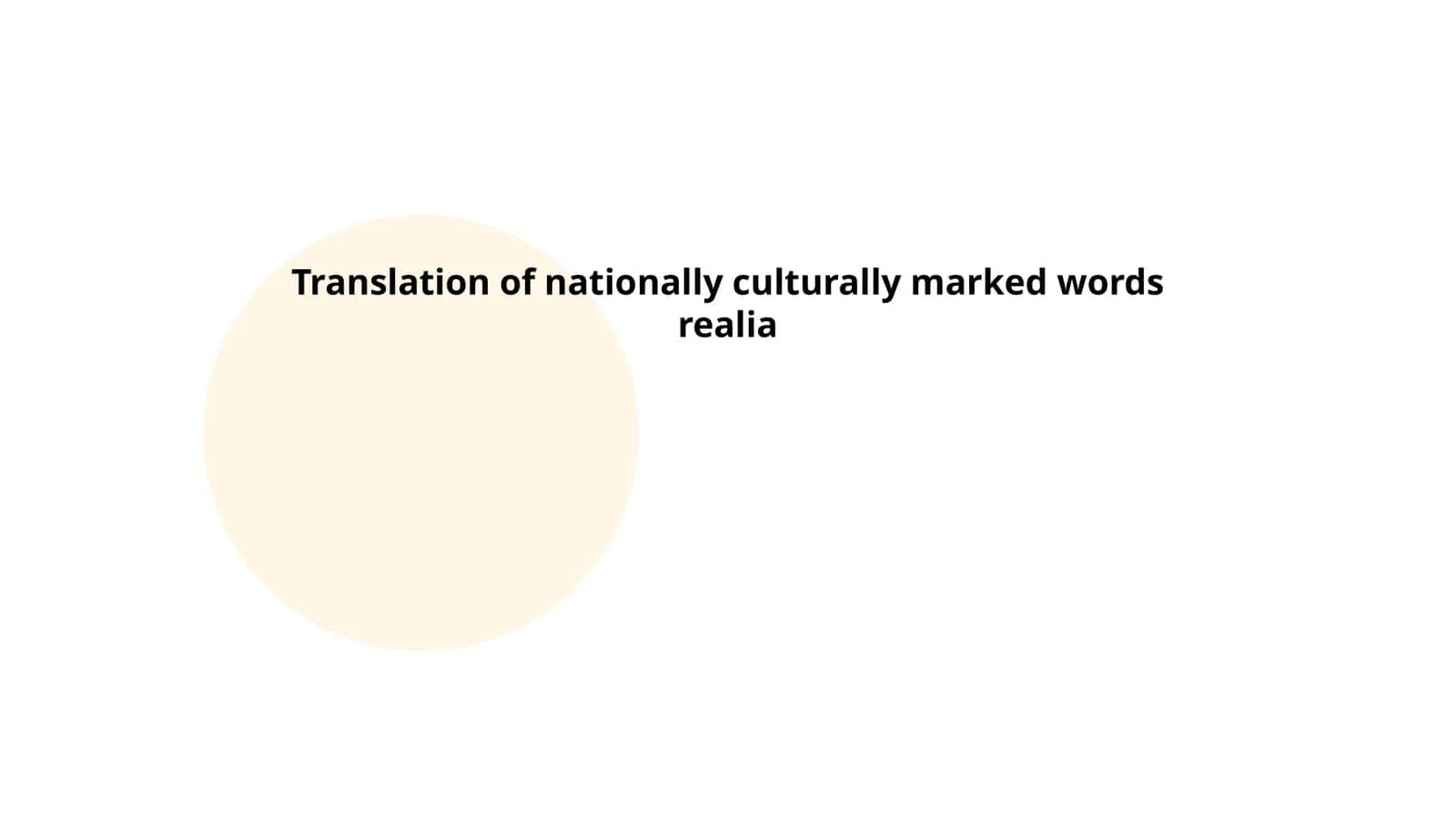 Translation of nationally culturally marked words realia