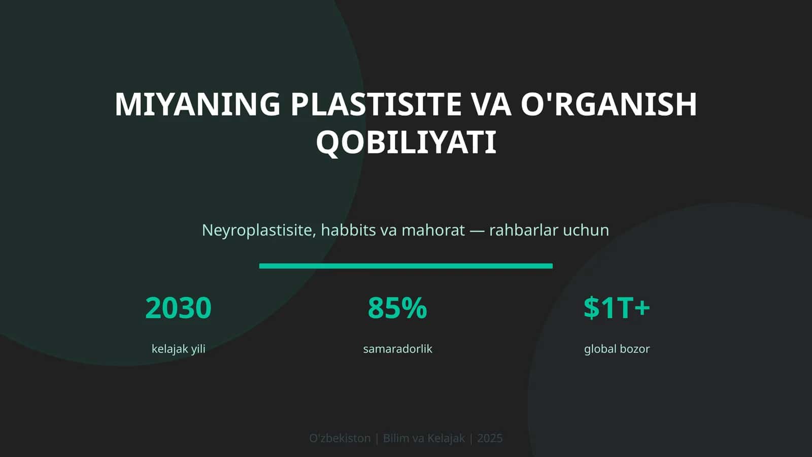 KIRISH: Miyaning plastisite va o'rganish qobiliyati