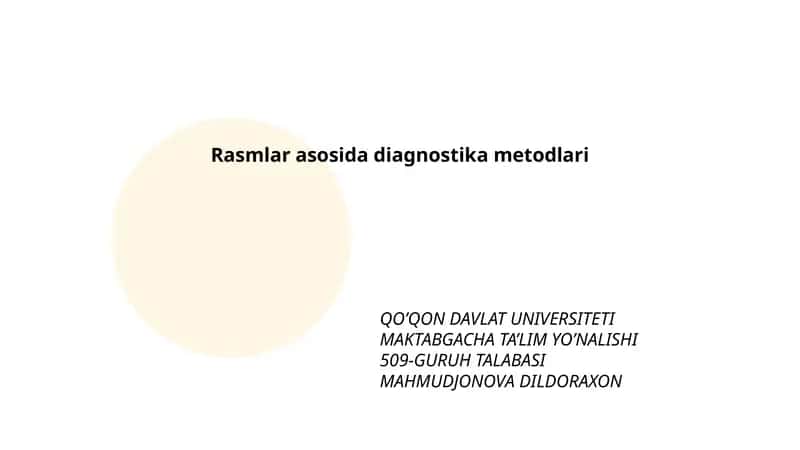 Rasmlar asosida diagnostika metodlari