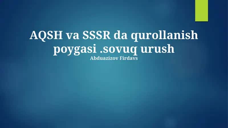 Sovuq urushning kelib chiqishi va asosiy voqealari