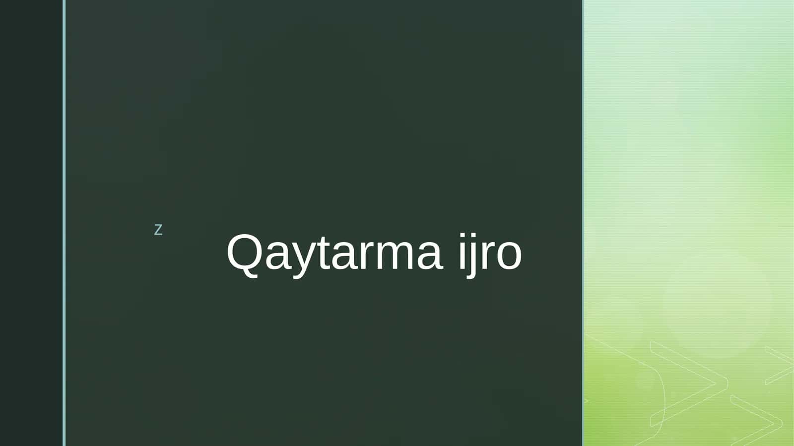 Qaytarma ijro