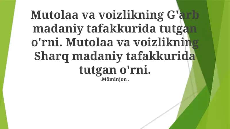 Savodxonlik va va'z