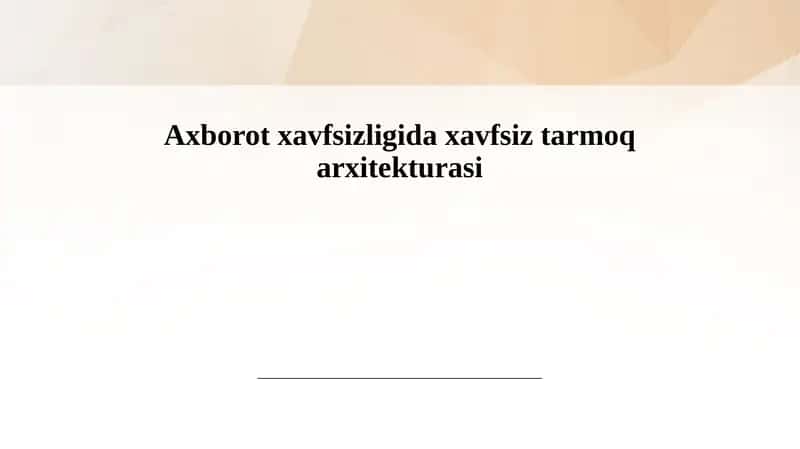 Tarmoq infratuzilmasi