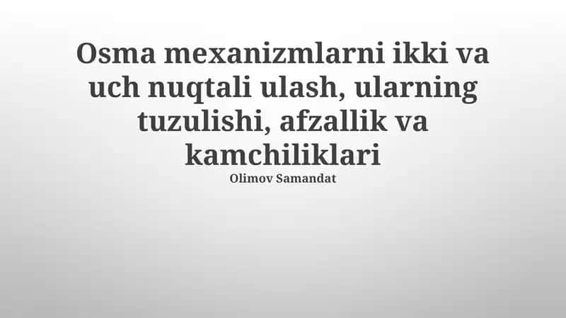 Osma mexanizmlar