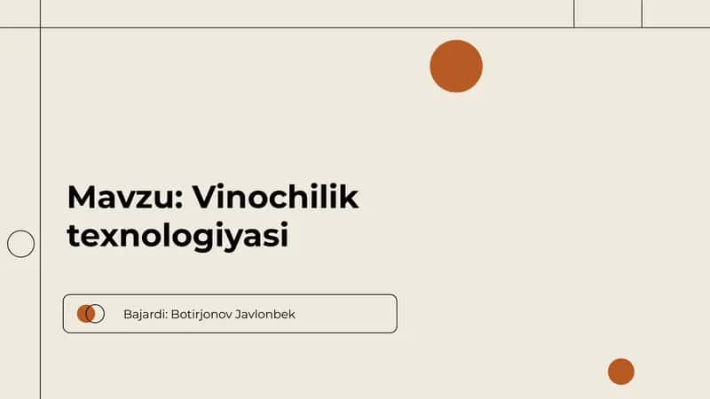 Vinochilik texnologiyasi