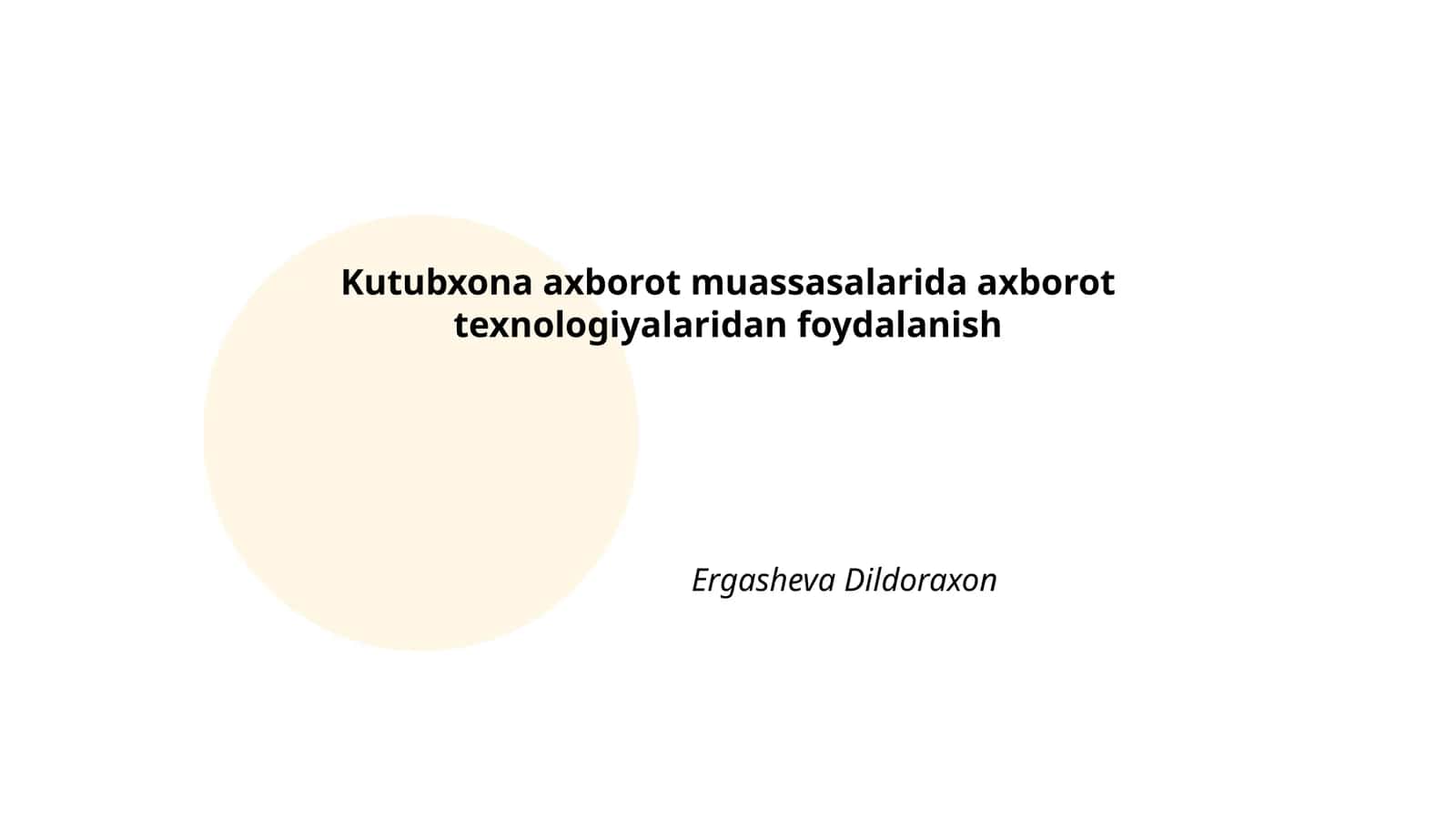 Kutubxona axborot muassasalarida axborot texnologiyalaridan foydalanish