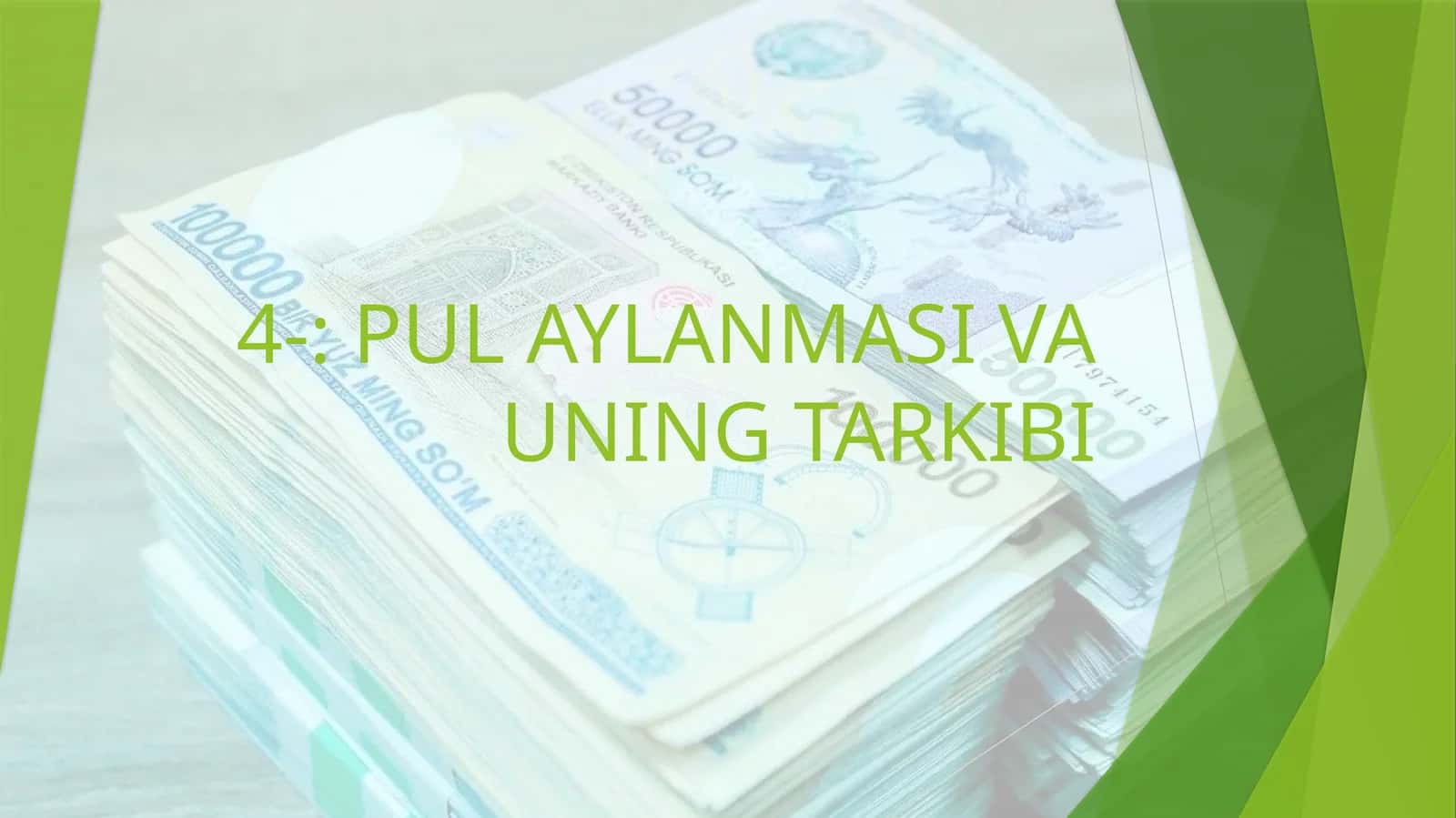 Pul Aylanmasi va uning Tarkibi