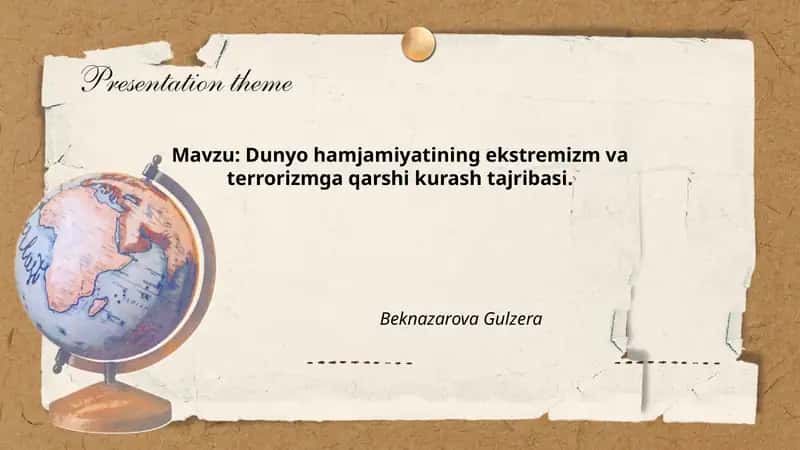 Xalqaro huquqiy asoslar va ekstremizmga qarshi kurash