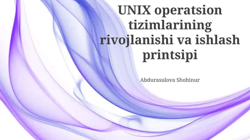 Unix Operatsion Sistemlarining Tarixiy Rivojlanishi