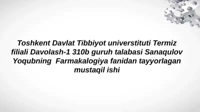 Litiy tuzlari. Sedativ Vositalar