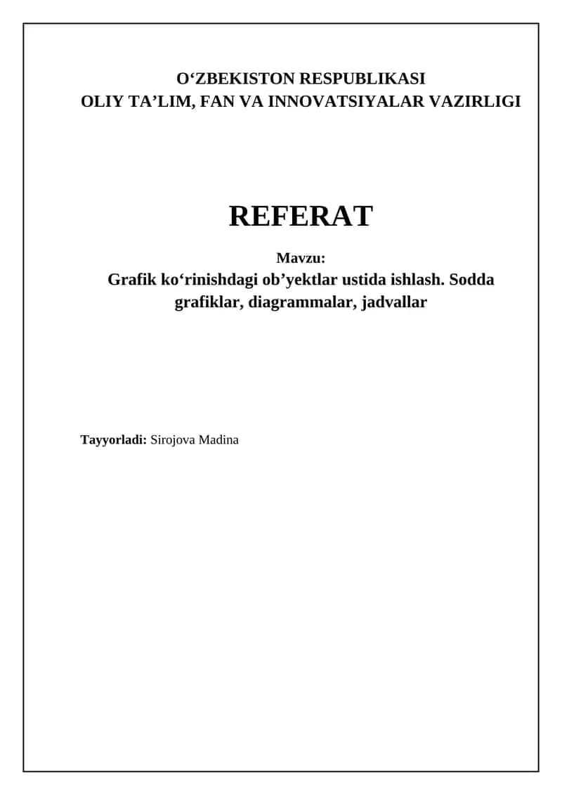 Grafik ob'ektlar va ularning turlari
