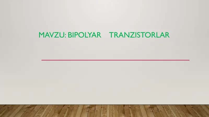 bipolyar tranzistorlar.
