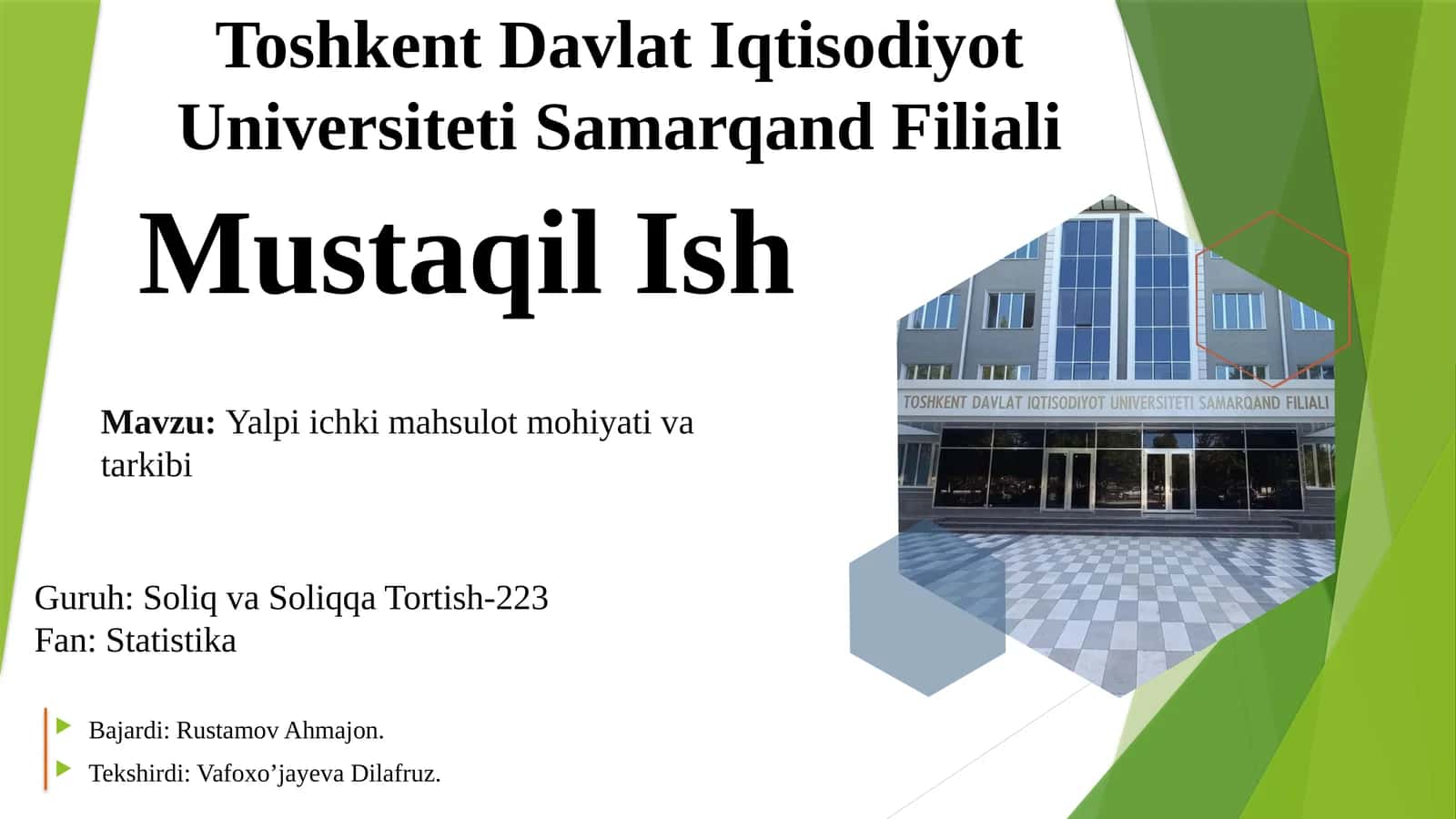 Yalpi ichki mahsulot mohiyati va tarkibi