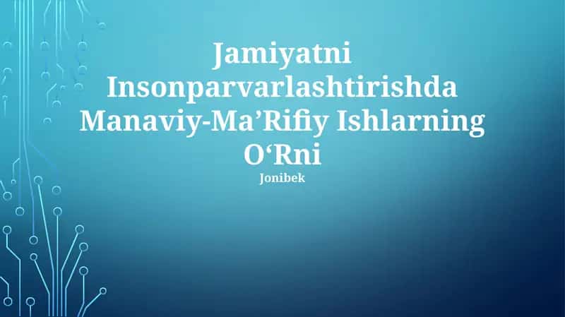 Ma'naviy-Ma’rifiy Ishlar