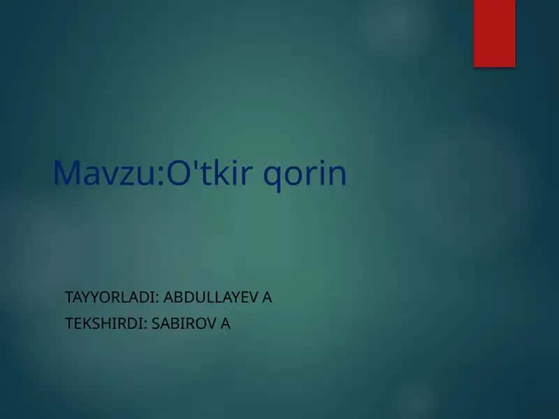 O'tkir qorin