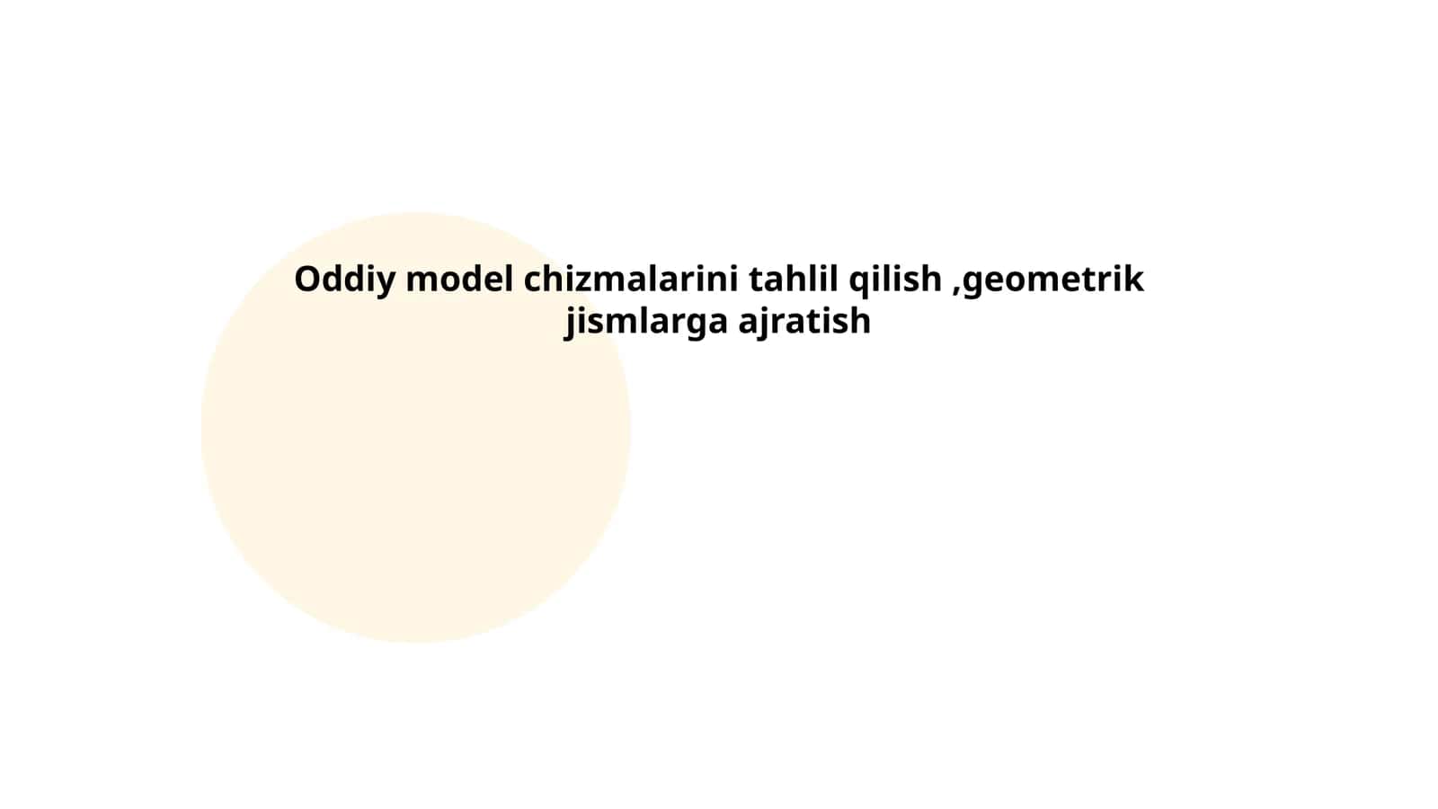 Oddiy chizmalar tahlili