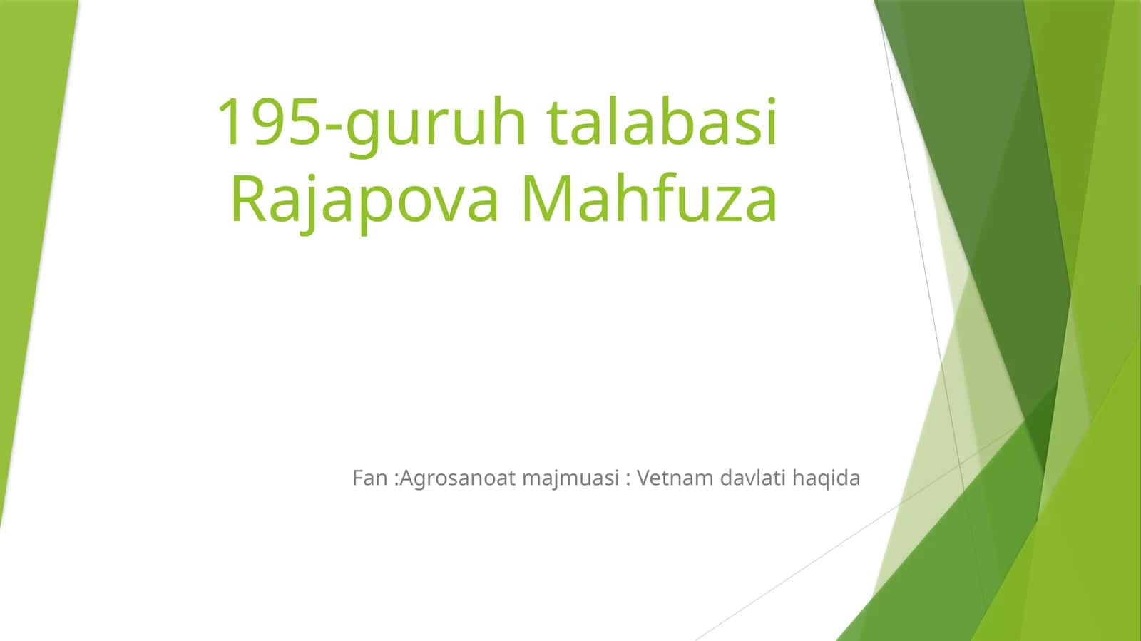 Agrosanoat majmuasi: Vetnam davlati haqida