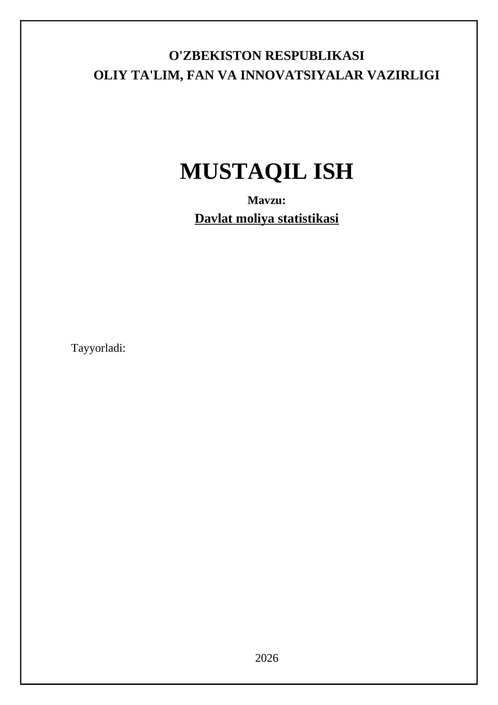 Davlat moliya statistikasi