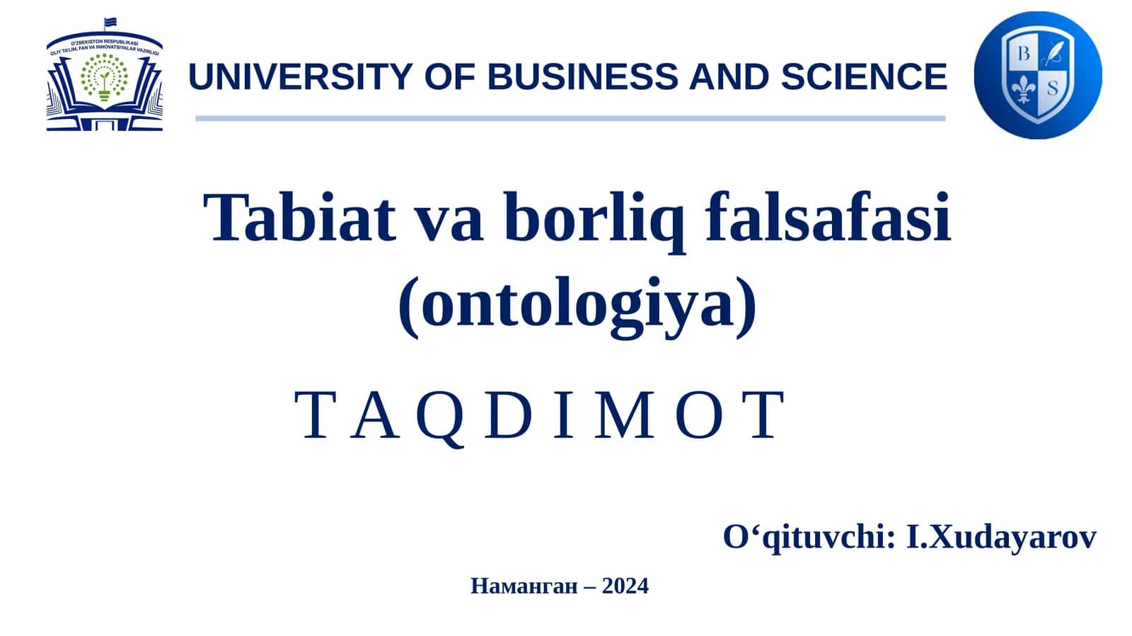 Tabiat va borliq falsafasi (ontologiya)