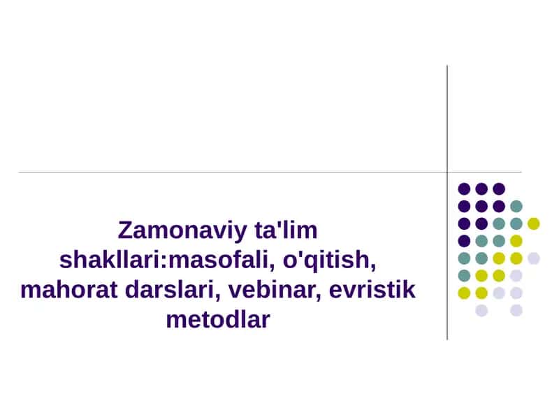 Masofaviy ta'lim berish uslub