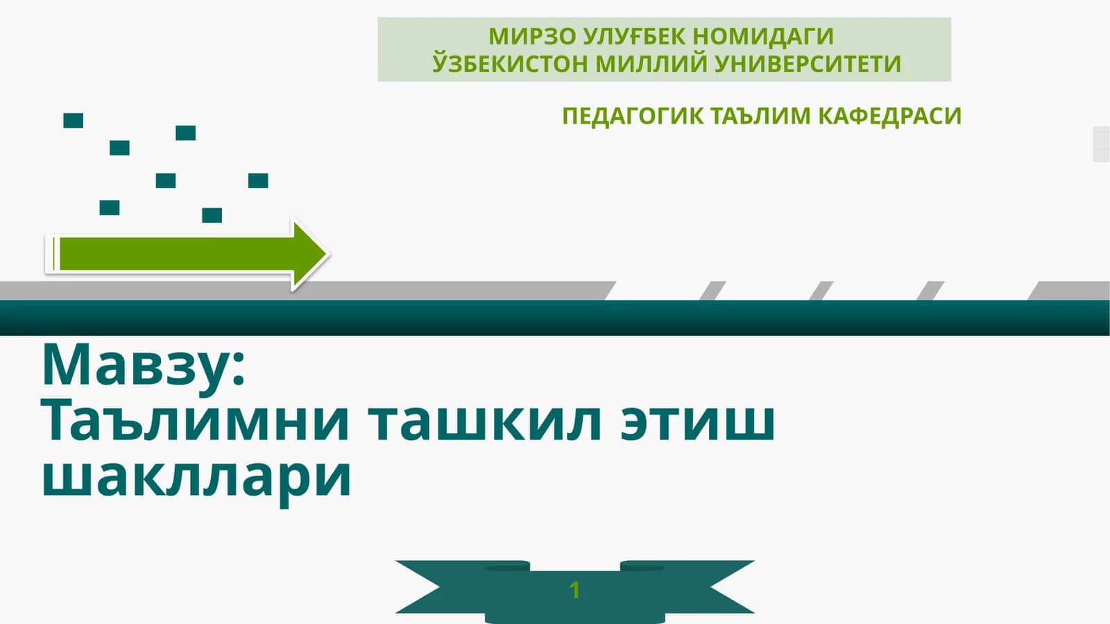 Таълимни ташкил этиш шакллари