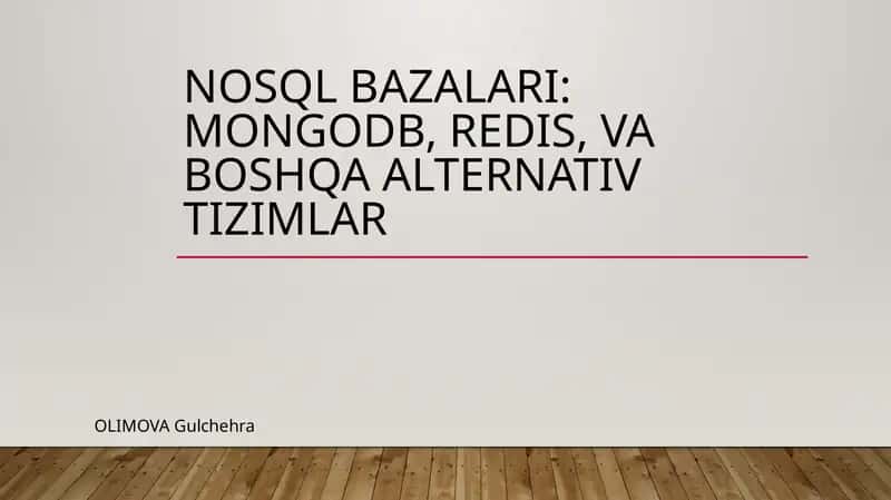 NoSQL bazalari