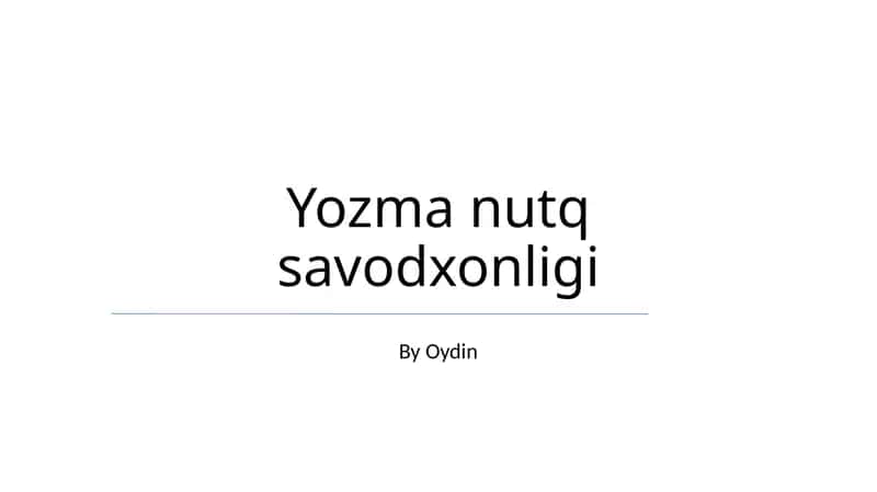 Yozma nutq savodxonligi