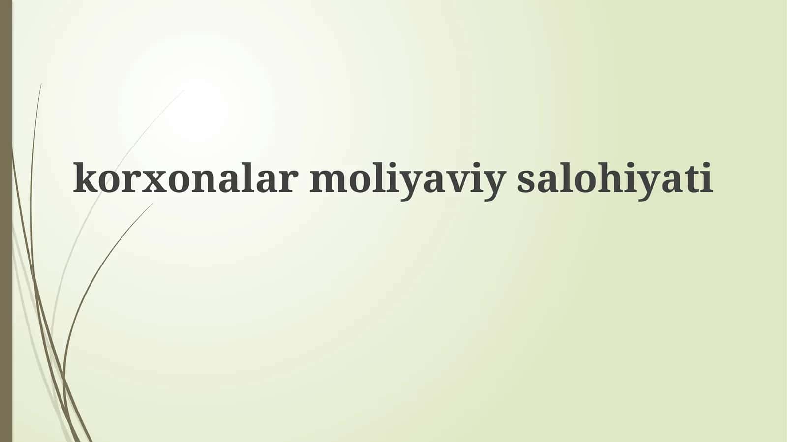 Moliyaviy holat tahlili