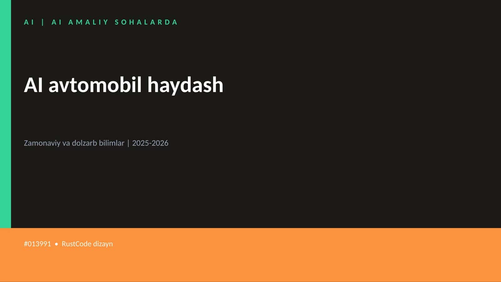 AI AMALIY SOHALARDA