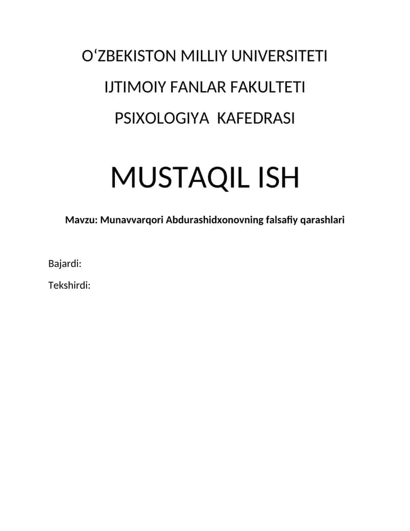 Munavvarqori Abdurashidxonovning falsafiy qarashlari