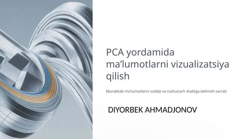 PCA yordamida maʼlumotlarni vizualizatsiya qilish