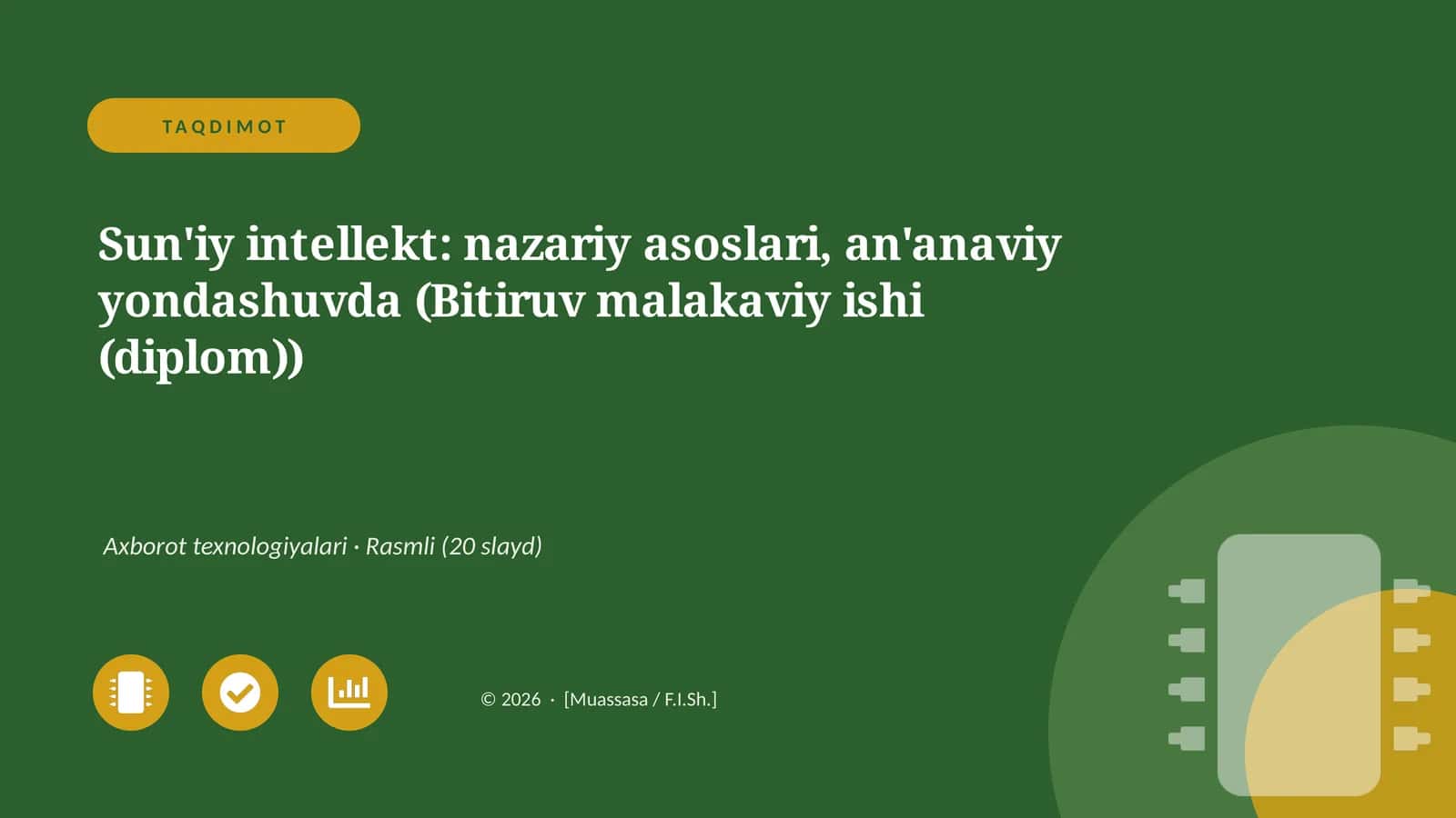 Sun'iy intellekt: nazariy asoslari, an'anaviy yondashuvda (Bitiruv malakaviy ishi (diplom))