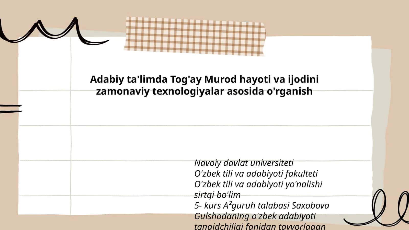Tog'ay Murodning Adabiy Hayoti va Ijodi