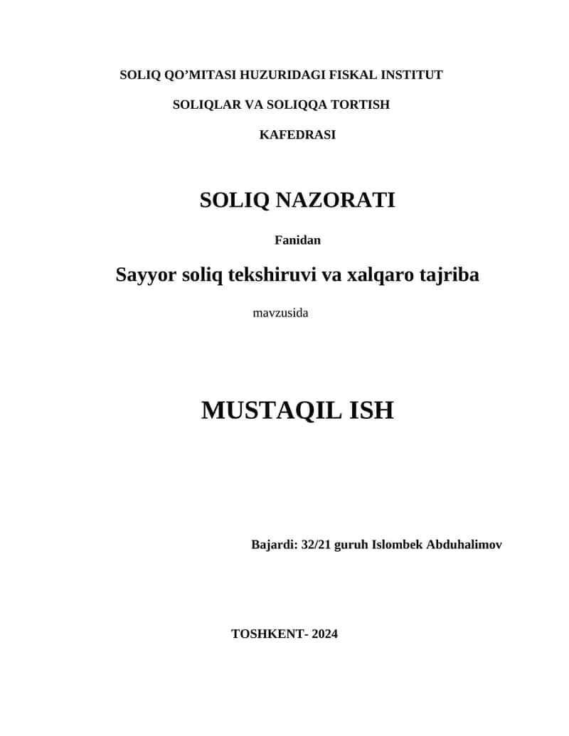 Soliq Qo'mitasi Huzuridagi Fiskal Institut