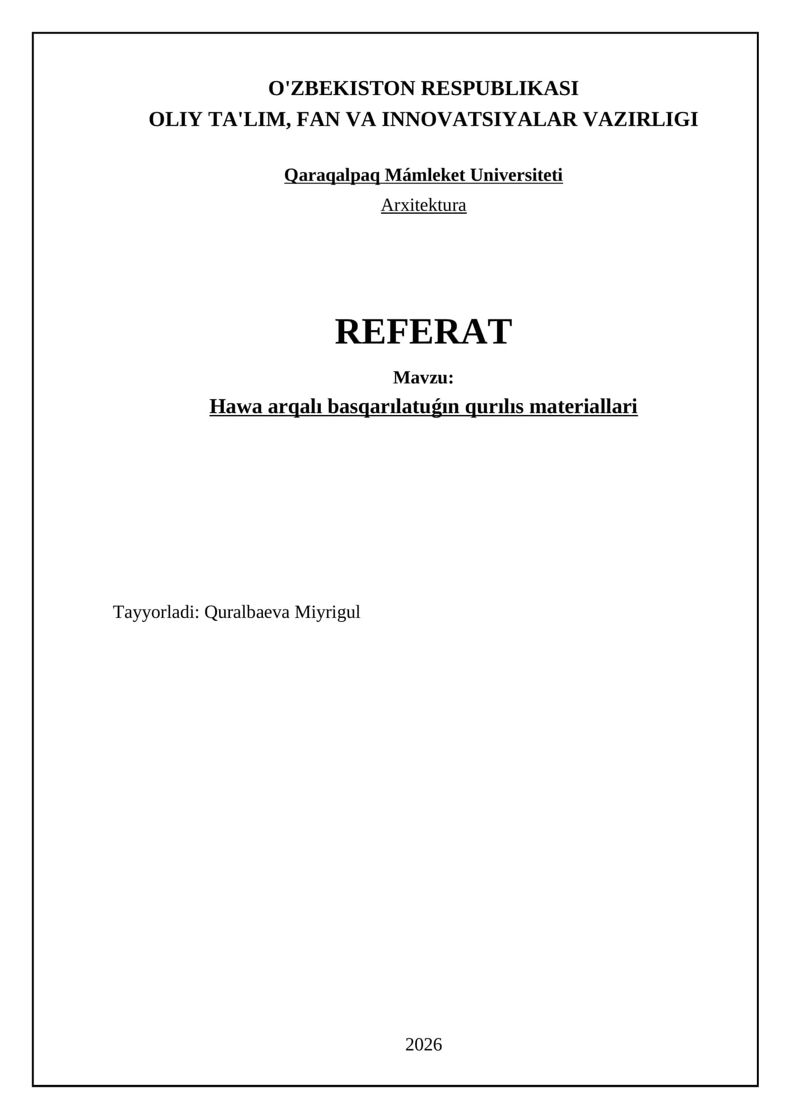 Hawa arqalı basqarılatuǵın qurılıs materiallari