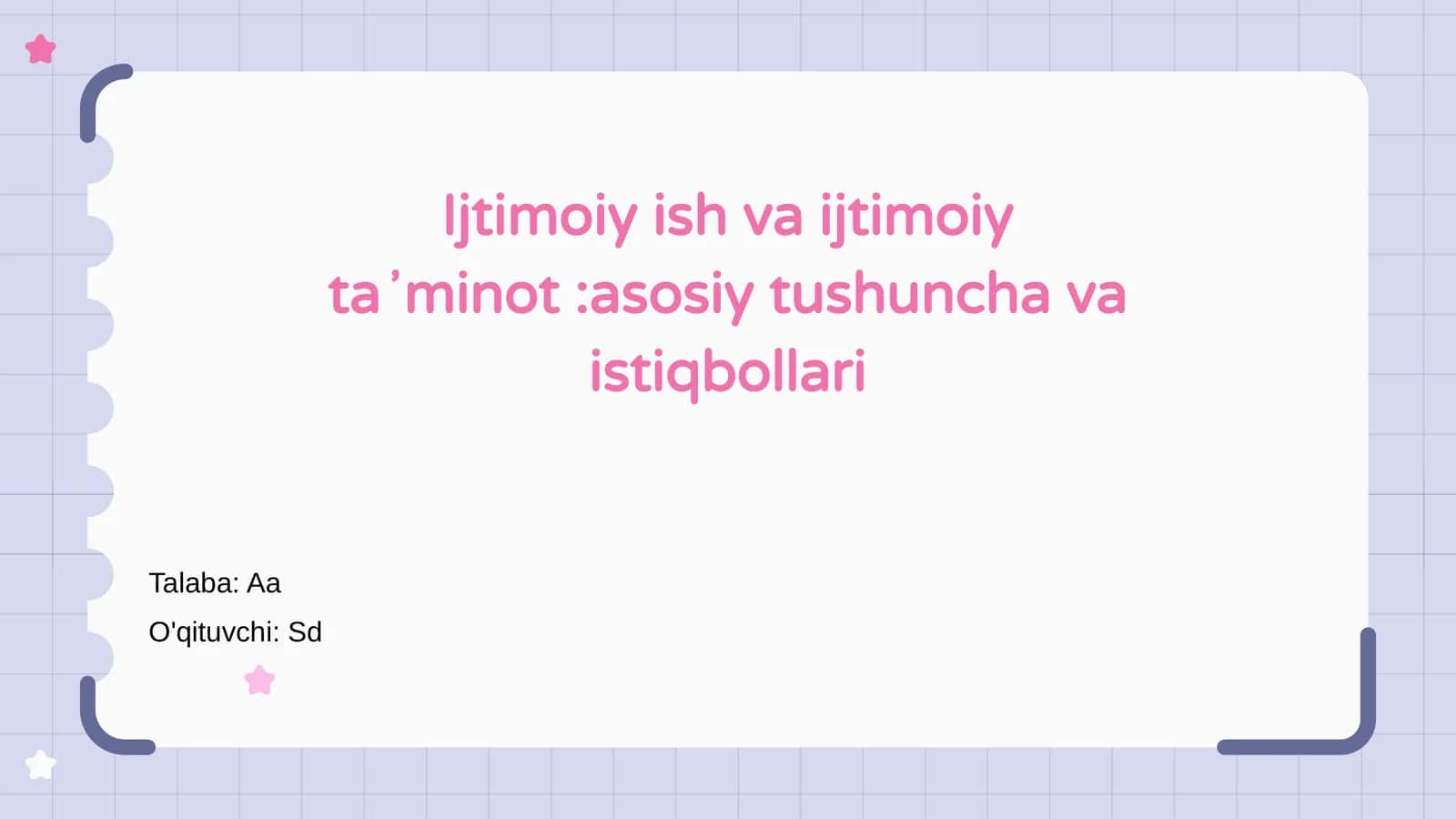 Ijtimoiy ish va ijtimoiy taʼminot:asosiy tushuncha va istiqbollari