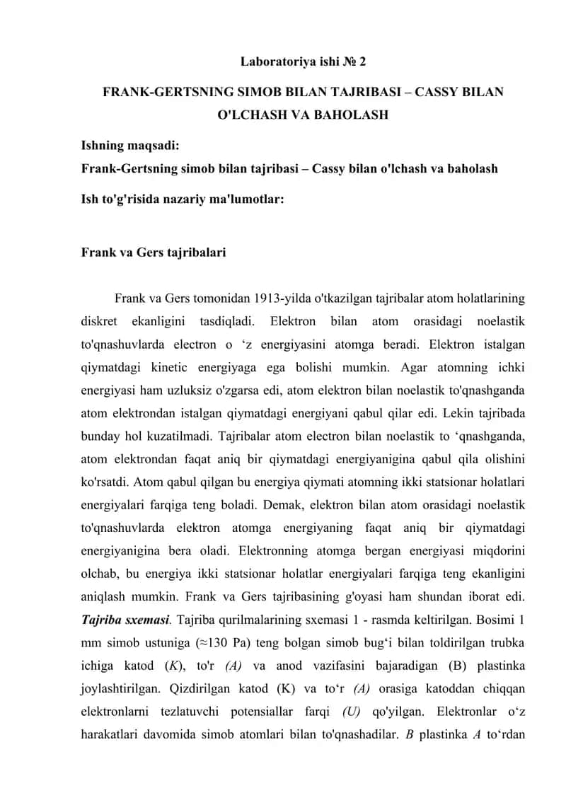 Frank-Gerts simob tajribasi