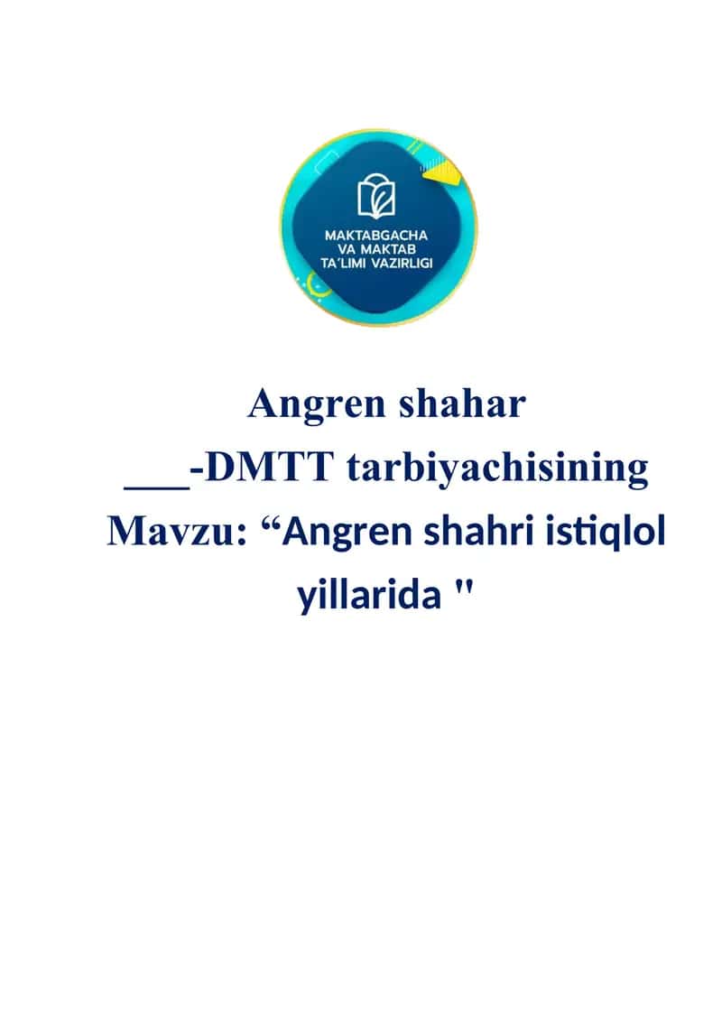 Angren shahri istiqlol yilarda