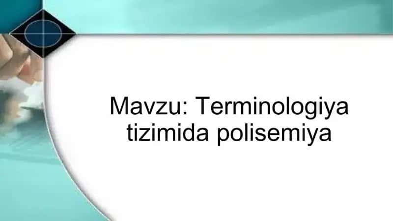 Terminologiya tizimida polisemiya