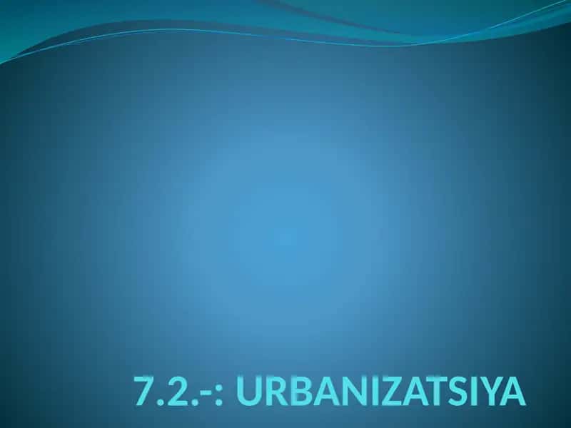 URBANIZATSIYA